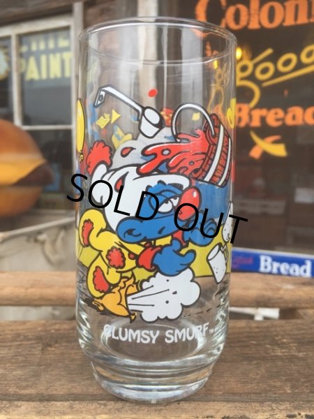 画像1: 80s Vintage Glass Clumsy Smurf (MA725) (1)