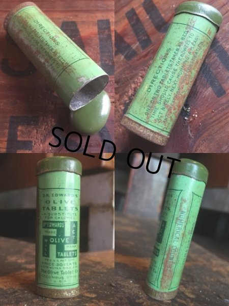画像2: Vintage Medicine Dr Edward Olive Tablets Container Tin (MA786)  (2)