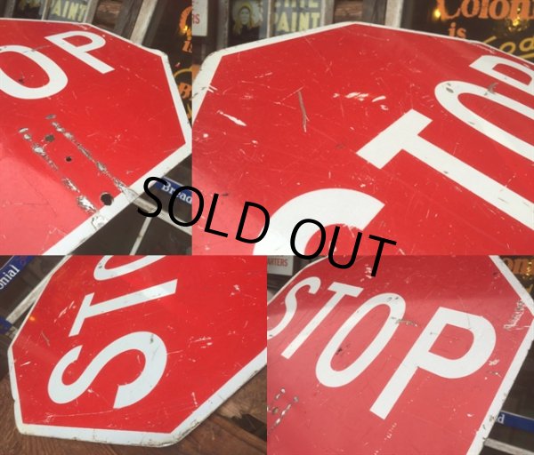 画像4: Vintage Road Sign Double Side Stop & Slow (MA812)  (4)