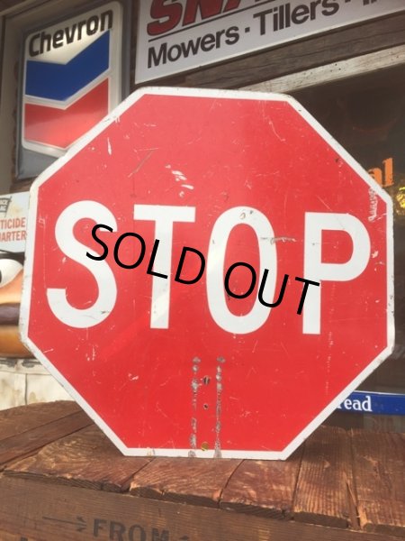 画像2: Vintage Road Sign Double Side Stop & Slow (MA812)  (2)