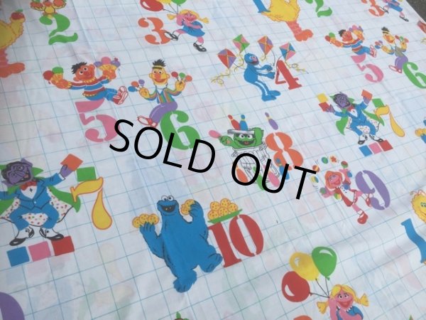 画像1: Vintage Sesame Street 1.2.3.. Flat Sheet (MA823) (1)