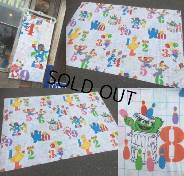 画像2: Vintage Sesame Street 1.2.3.. Flat Sheet (MA823) (2)