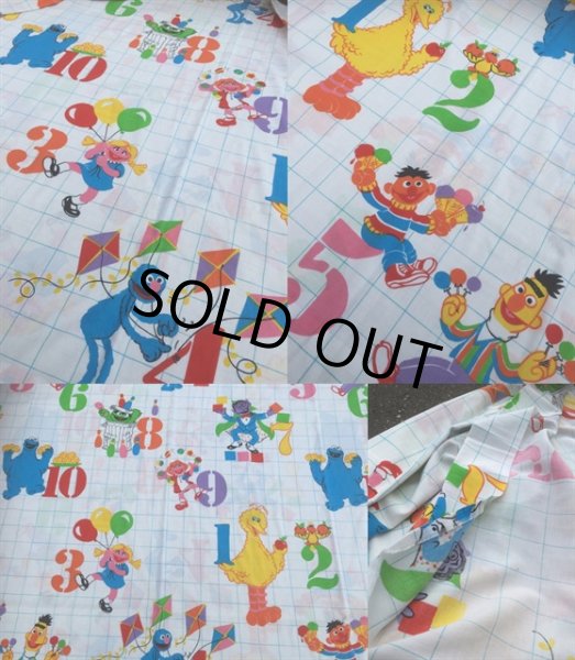 画像3: Vintage Sesame Street 1.2.3.. Flat Sheet (MA823) (3)
