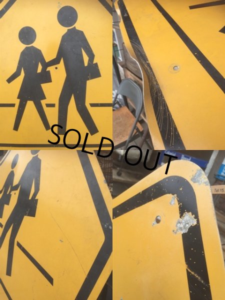 画像2: Vintage Road Sign Crosswalk (MA890) (2)