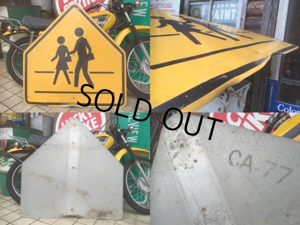 画像3: Vintage Road Sign Crosswalk (MA890) (3)