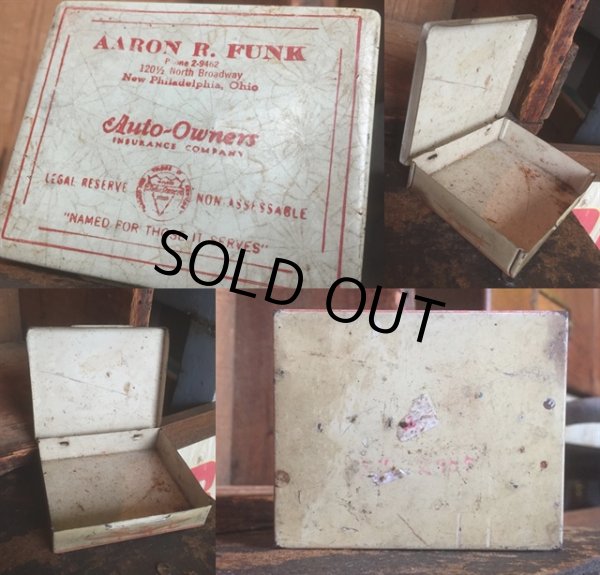 画像3: Vintage Auto Owners Insurance Company AARON R. FUNK Tin Can (MA915)  (3)