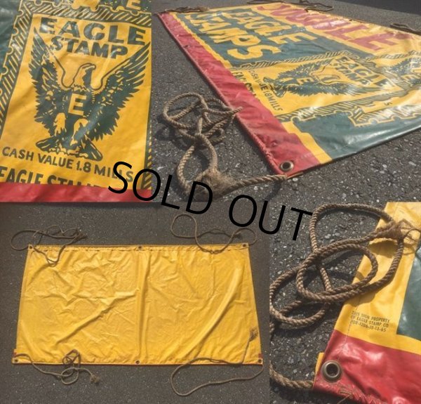 画像2: 60s Vintage Double Eagle Stamps Banner Sign (MA957) (2)
