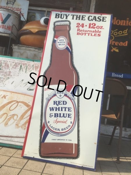 画像1: Vintage Pabst Red White and Blue Special Lager Beer Sign (MA975) (1)