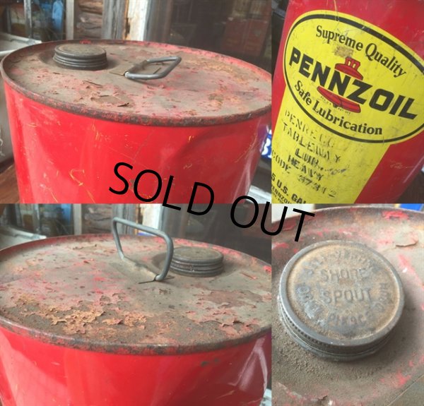 画像3: Vintage Pennzoil 5GL Motor Gas/Oil Can (AL049)  (3)