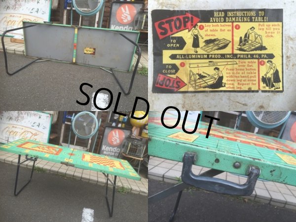 画像2: 50s Vintage Folding Game Table (AL060)  (2)