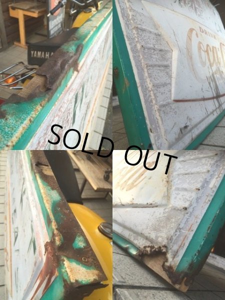 画像4: Vintage Coca Cola Fish Tail Mt Holley Market Metal Sign (PJ172) (4)