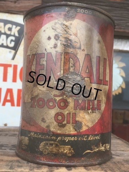 画像1: SALE Vintage Oil Can / Kendall The 2000 MILE OIL (AL071)  (1)