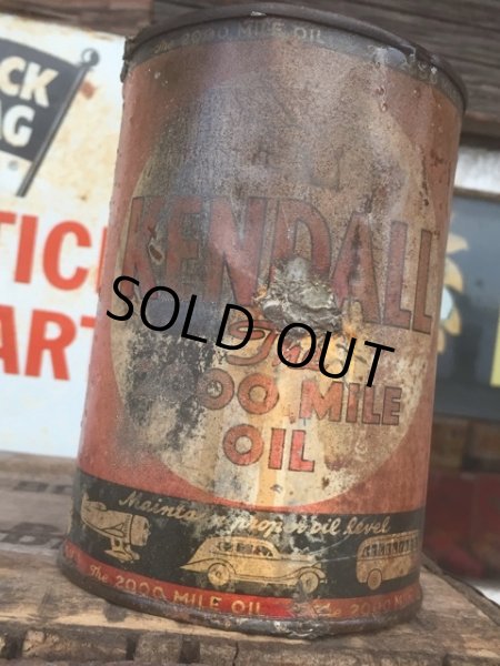 画像2: SALE Vintage Oil Can / Kendall The 2000 MILE OIL (AL071)  (2)