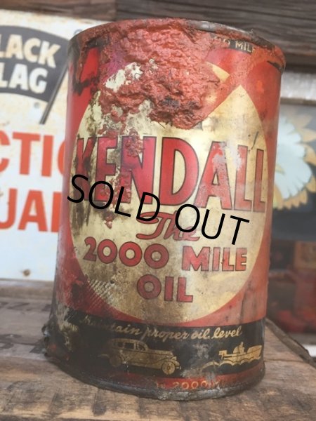画像2: SALE Vintage Oil Can / Kendall The 2000 MILE OIL (AL073)  (2)