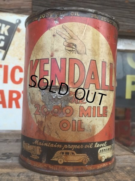 画像1: SALE Vintage Oil Can / Kendall The 2000 MILE OIL (AL072)  (1)