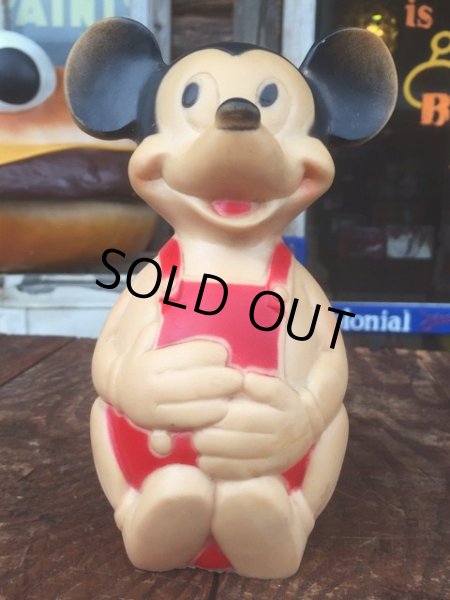 画像1: Vintage Disney Mickey Rubber Doll Bank (AL103) (1)