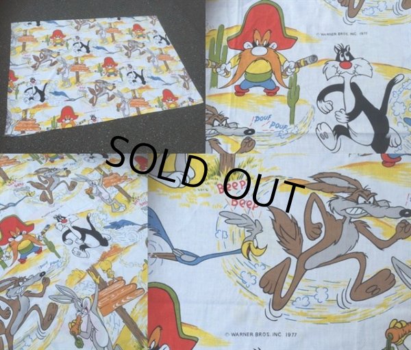 画像3: 70s Vintage Looney Tunes Twin Flat Sheet Canada Ver (AL125) (3)