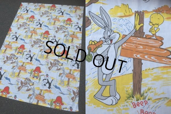 画像2: 70s Vintage Looney Tunes Twin Flat Sheet Canada Ver (AL125) (2)