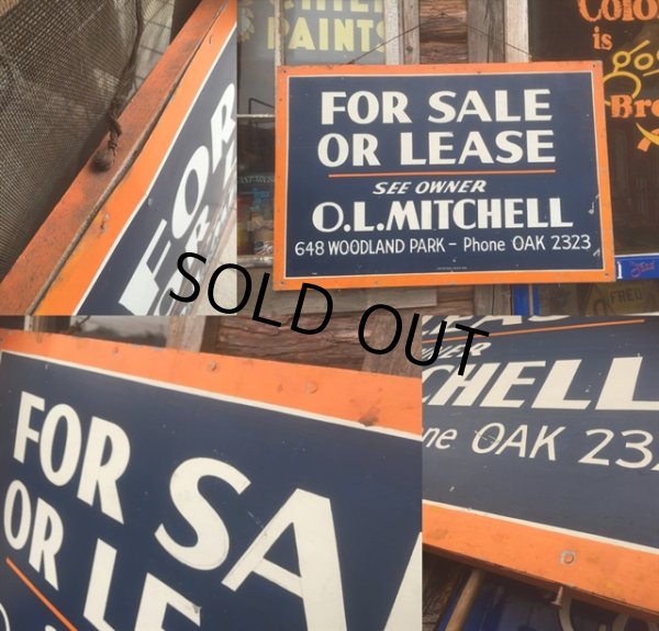 画像2: Vintage Sign FOR SALE OR LEASE (AL143)  (2)