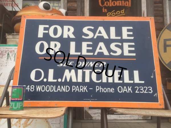 画像1: Vintage Sign FOR SALE OR LEASE (AL143)  (1)