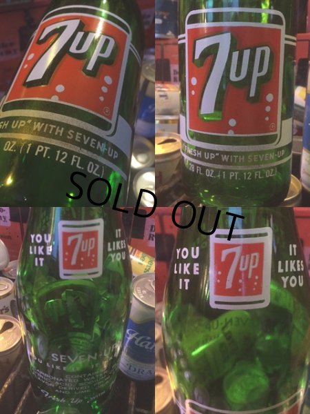 画像3: 60s Vintage 7UP Soda Green Glass Bottle 12FL OZ (AL240) (3)
