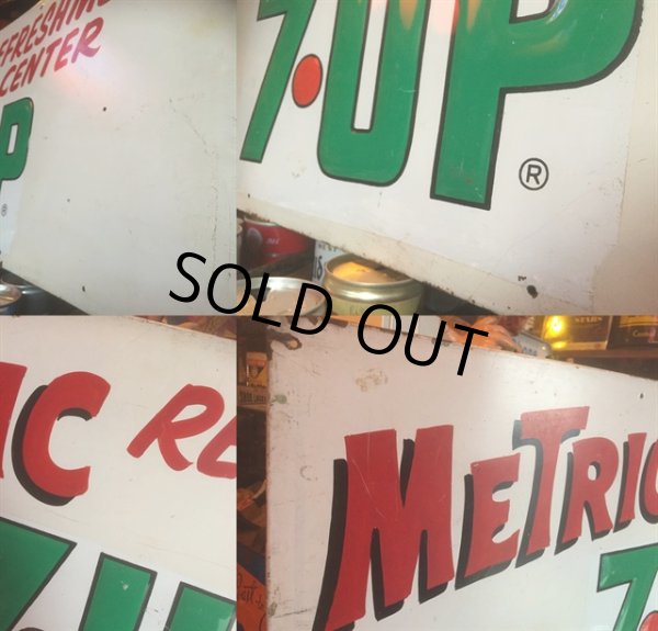 画像3: Vintage 7UP Soda Metal Sign Metric Refreshment Center (AL238) (3)