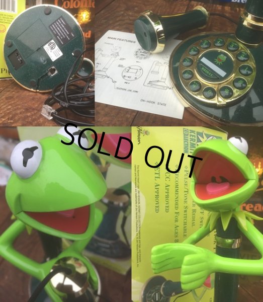 画像2: 90s Vintage Kermit the Frog Candlestick Phone (AL242) (2)