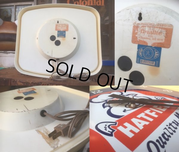 画像3: 60s Vintage Hatfield Quality Meats Advertising Clock Sign (AL260) (3)