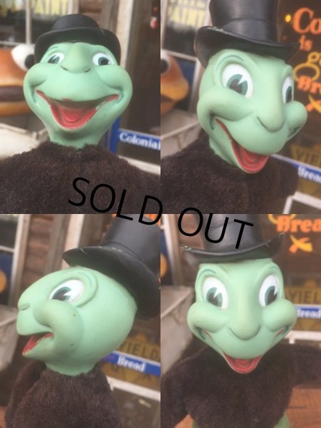 画像3: 50s Vintage Disney Jiminy Cricket Rubber Face Doll Gund (AL265) (3)