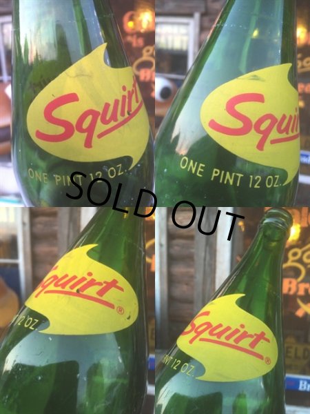 画像3: 60s Vintage Squirt Soda Green Glass Bottle 12FL OZ (AL271) (3)
