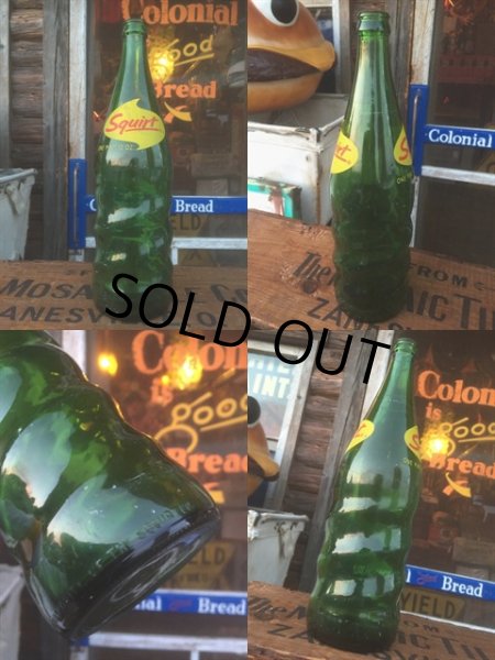 画像2: 60s Vintage Squirt Soda Green Glass Bottle 12FL OZ (AL271) (2)