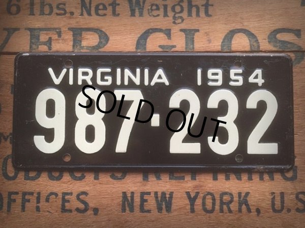 画像1: 50s Vintage Bicycle License Plate 987-232 (AL277) (1)