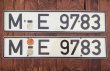 画像2: 70s Vintage License Pair Plate M-E 9783 (AL289) (2)