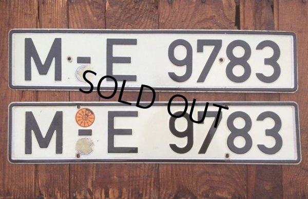 画像2: 70s Vintage License Pair Plate M-E 9783 (AL289) (2)