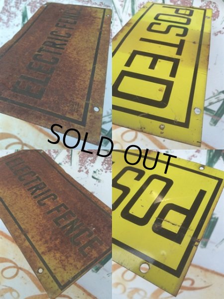 画像3: Vintage Posted & Electric Fance Farm Sign (AL291) (3)