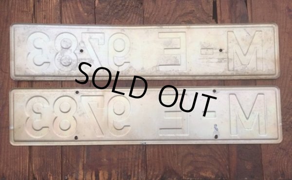 画像3: 70s Vintage License Pair Plate M-E 9783 (AL289) (3)