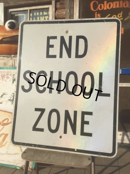 画像1: Vintage Road Sign END SCHOOL ZONE (AL301) (1)