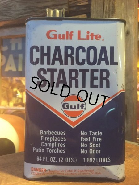 画像1: Vintage Gulf Lite Charcoal Starter Oil Can 2 QT (AL334) (1)