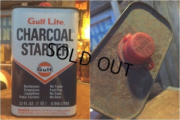 画像2: Vintage Gulf Lite Charcoal Starter Oil Can 1 QT (AL333) (2)