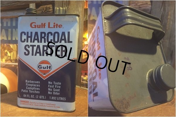 画像2: Vintage Gulf Lite Charcoal Starter Oil Can 2 QT (AL334) (2)