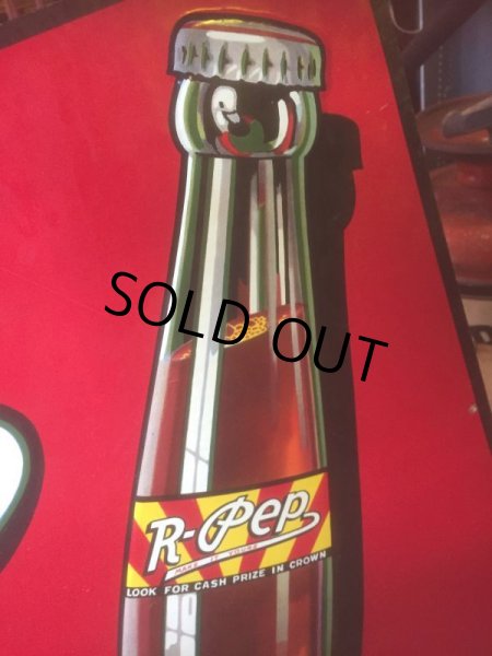 画像2: Vintage R-Pep Soda Drink Advertising Embossed Sign (AL446) (2)