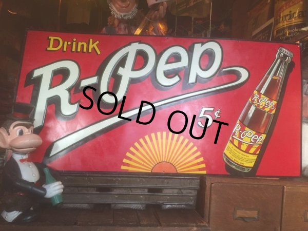画像1: Vintage R-Pep Soda Drink Advertising Embossed Sign (AL446) (1)