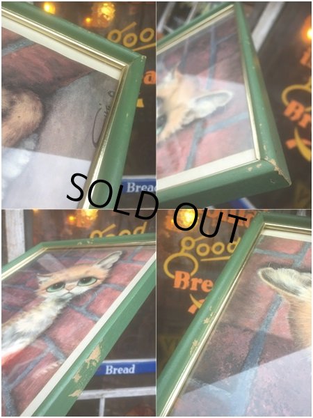 画像3: 60s GIG Vintage Big Eyes Kitty Art Wall Decor (AL462) (3)