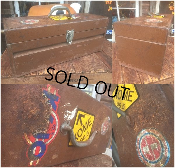 画像2: Vintage Tool Box Brown (AL471) (2)