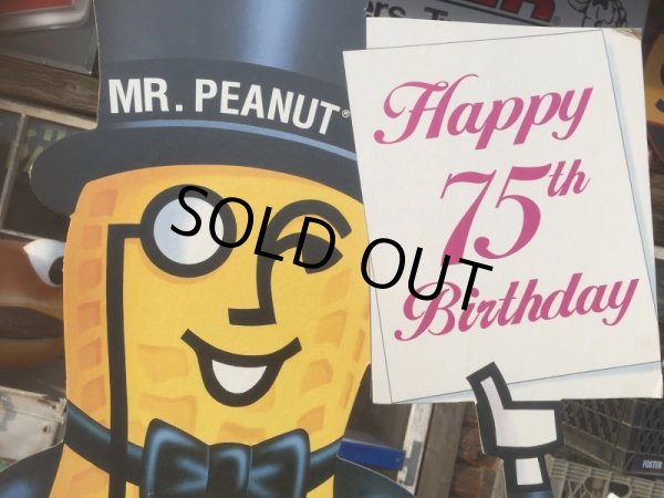 画像3: Vintage Planters Mr.Peanut Happy 75th Birthday Cardbord Sign Sign (AL513) (3)