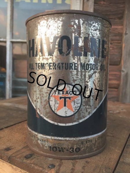 画像2: SALE！ Vintage TEXACO HAVOLINE 1 Quart Motor Oil Can  (AL4244)  (2)