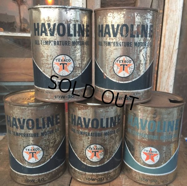 画像1: SALE！ Vintage TEXACO HAVOLINE 1 Quart Motor Oil Can  (AL4244)  (1)