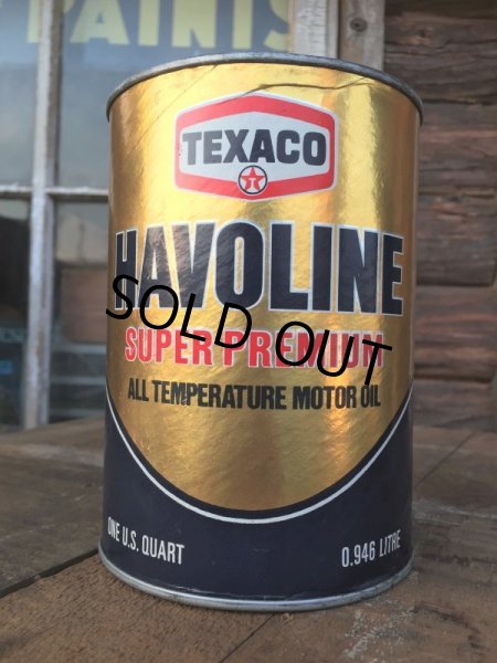 画像1: SALE！ Vintage TEXACO HAVOLINE 1 Quart Motor Oil Can (AL4184)  (1)