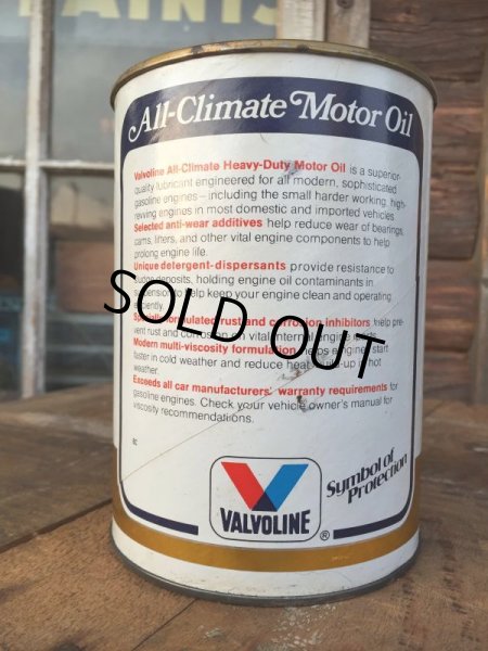 画像2: SALE！ Vintage Valvoline 1 Quart Motor Oil Can  (AL4190)  (2)