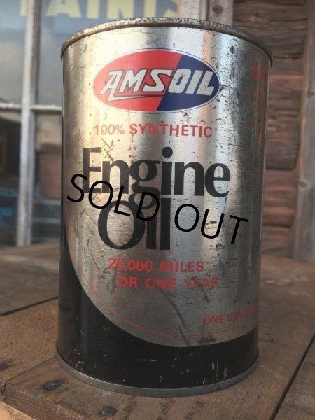 画像1: SALE！ Vintage AMSOIL 1 Quart Engine Oil Can  (AL4206)  (1)